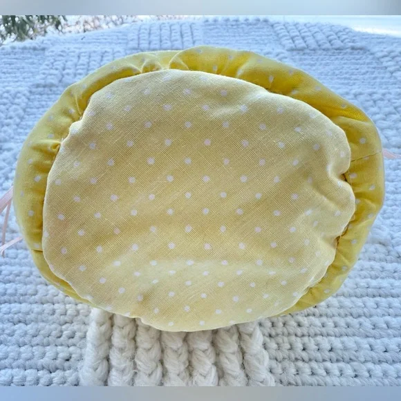 Vintage Handmade Fabric Plush Easter Basket with Bunny, chick and eggs - Picture 5 of 15